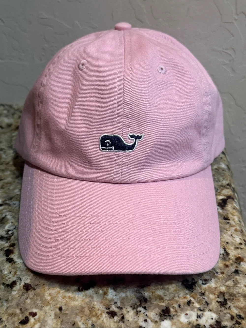 Pink Vineyard Vines Hat Cap Women’s Leather Adjustable Cute Whale Embroidered